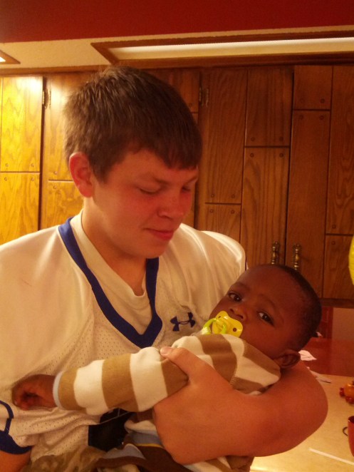 My big guy and the baby of my heart. 