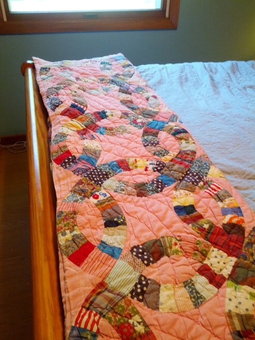This quilt from Mama is over 65 years old.