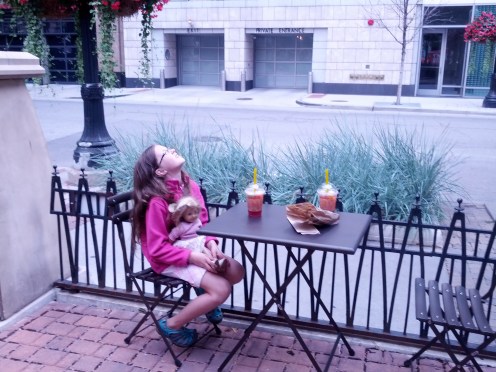 Eating breakfast outdoors was nothing compared to eating in the middle of skyscrapers.