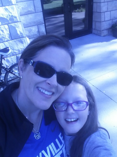Mini-me and I just outside Old Main on her last day of STEM camp